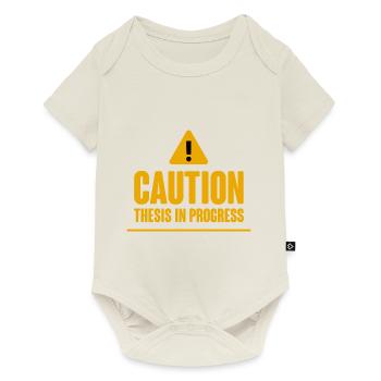 Caution Thèse en cours 2 - Body à manches courtes Premium Bébé - blanc cassé - Devant