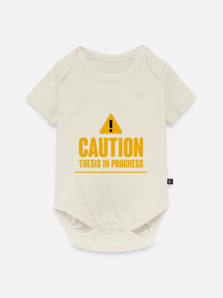 Caution Thesis In Progress 2 - Baby Premium Kurzarmbody - Naturweiß