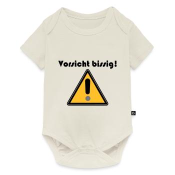 Vorsicht bissig - Baby Premium Kurzarmbody - Naturweiß - Vorne