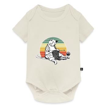 Cute cat knits pyjamas nightgown - Baby Premium short-sleeve bodysuit - off white - Front