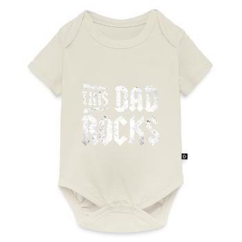 This Dad Rocks Rocks Rocks cadeau de la fête des pères Metal - Body à manches courtes Premium Bébé - blanc cassé - Devant