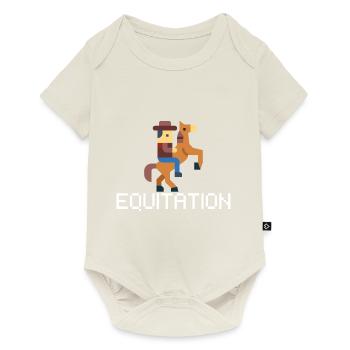 horse riding pixel- idee gift rider - Baby Premium short-sleeve bodysuit - off white - Front