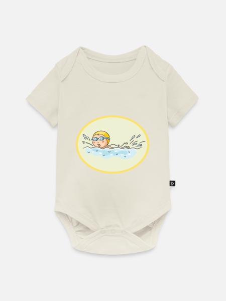 Schwimmbad Kind - Baby Premium Kurzarmbody - Naturweiß