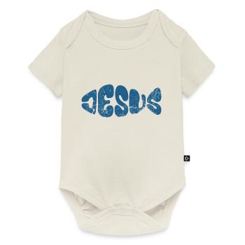 Jésus - Poisson - Amour - Croyants - Don - Body à manches courtes Premium Bébé - blanc cassé - Devant
