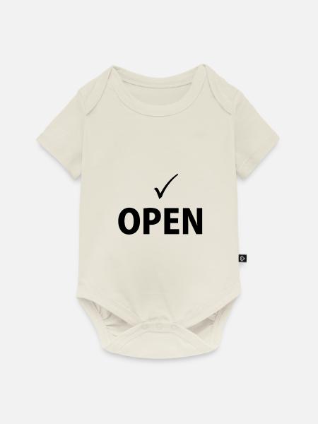 ÖFFNEN - Baby Premium Kurzarmbody - Naturweiß
