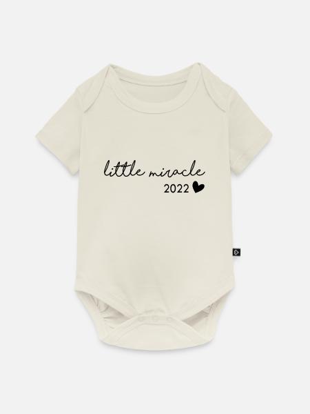 little miracle 2022 - Baby Premium Kurzarmbody - Naturweiß