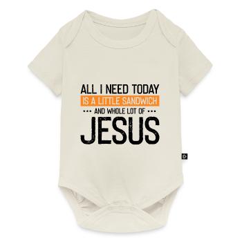 Jesus and Sandwich God Christ Christian - Baby Premium short-sleeve bodysuit - off white - Front