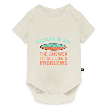 Hulopoe Beach Réponse à tous les problèmes de la vie - Body à manches courtes Premium Bébé - blanc cassé - Devant