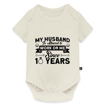 Rose Wedding 10 Years Marriage Gift - Baby Premium short-sleeve bodysuit - off white - Front