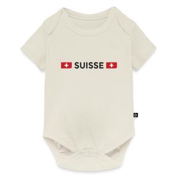 Maillot Suisse Football Fan Drapeau Suisse - Body à manches courtes Premium Bébé - blanc cassé - Devant