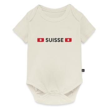 Maillot Suisse Football Fan Drapeau Suisse - Body à manches courtes Premium Bébé - blanc cassé - Devant