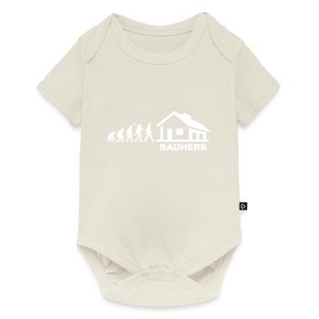 Evolution - Bauherr - Haus - bauen - EFH - Baby Premium Kurzarmbody - Naturweiß - Vorne