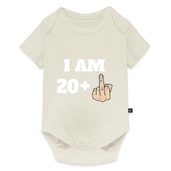 I Am 20 + 1 Sarcastic Funny 21st Birthday Turning - Baby Premium Kurzarmbody - Naturweiß - Vorne