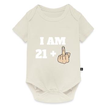 J’ai 21 ans + 1 Sarcastique Drôle 22e Anniversaire Tournant - Body à manches courtes Premium Bébé - blanc cassé - Devant