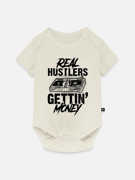 Hustle Machen Geld - Baby Premium Kurzarmbody - Naturweiß