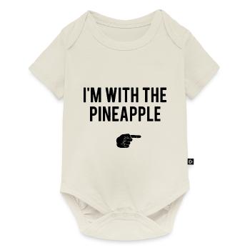 énonciation drôle d'ananas - Body à manches courtes Premium Bébé - blanc cassé - Devant