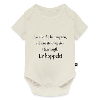 Hasen hoppeln - Baby Premium Kurzarmbody - Naturweiß - Vorne