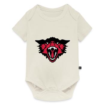 tierischer Wolfskopf 16 5 - Baby Premium Kurzarmbody - Naturweiß - Vorne