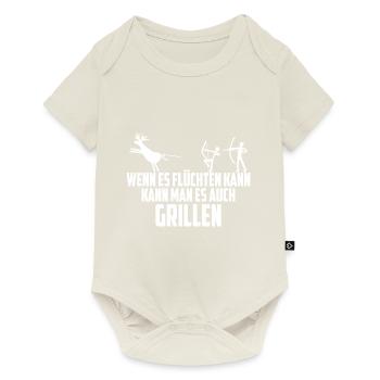 wenn es flüchten kann grillen BBQ Fleisch Jagen - Baby Premium Kurzarmbody - Naturweiß - Vorne