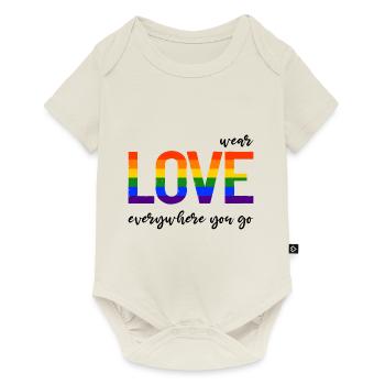 Wear love everywhere you go - LGBTQI Gay Pride - Baby Premium Kurzarmbody - Naturweiß - Vorne