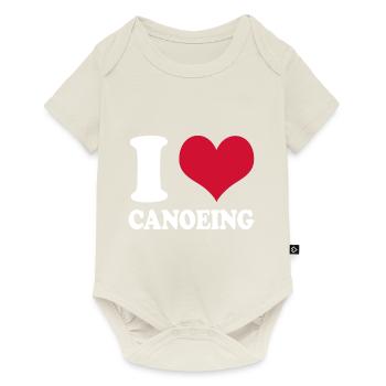 Kanu Kanufahren I Love Canoeing Kanufahrer - Baby Premium Kurzarmbody - Naturweiß - Vorne