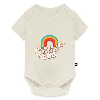 Fabriqué à l’image de Dieu - Cute Christian Groovy - Body à manches courtes Premium Bébé - blanc cassé - Devant