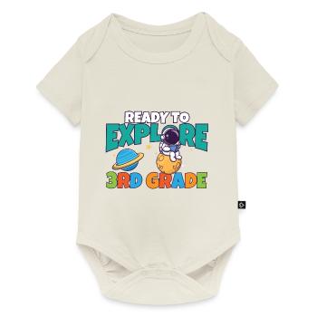 First Day Of Day School Ready to Explore 3rd - Baby Premium Kurzarmbody - Naturweiß - Vorne