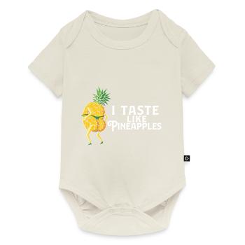 Plage tropicale J’ai le goût de l’échangiste aux ananas - Body à manches courtes Premium Bébé - blanc cassé - Devant