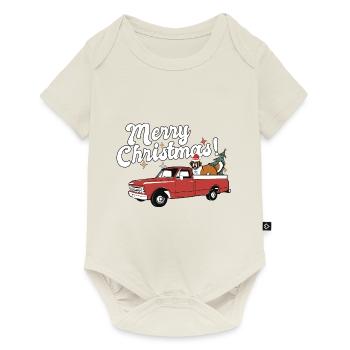Vintage Red Pick Up Truck Saint Bernard Dog Merry - Baby Premium short-sleeve bodysuit - off white - Front