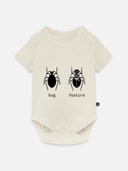 Bug oder feature - Baby Premium Kurzarmbody - Naturweiß