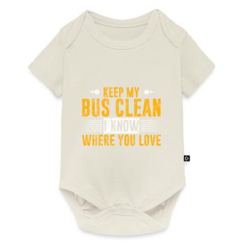 Garde mon bus propre, je sais où tu vis 3 - Body à manches courtes Premium Bébé - blanc cassé - Devant