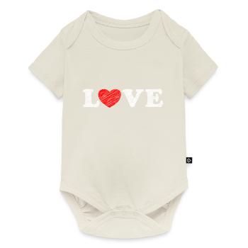Love Heart Scribble - Baby Premium short-sleeve bodysuit - off white - Front
