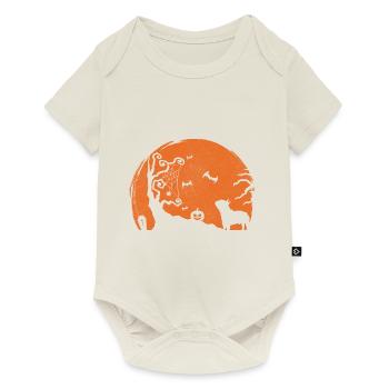 Bouledogue français Halloween - Body à manches courtes Premium Bébé - blanc cassé - Devant