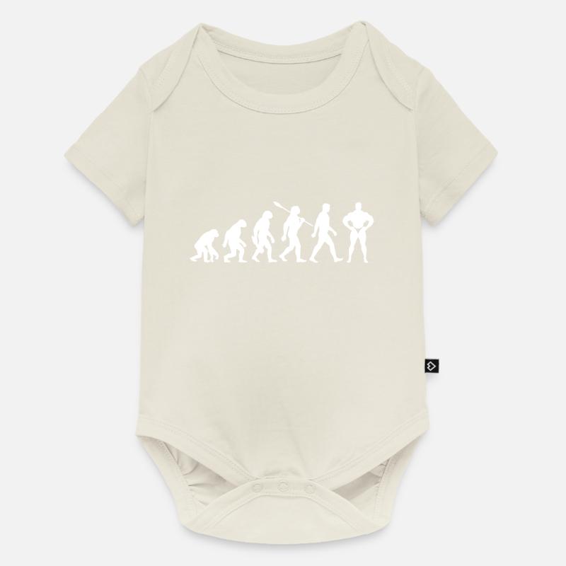 Evolution Bodybuilding Kraftsport - Baby Premium Kurzarmbody - Naturweiß