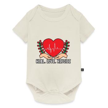 Guérir l’amour Réjouissez-vous Soins infirmiers Malades médicaux - Body à manches courtes Premium Bébé - blanc cassé - Devant