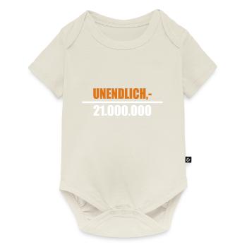 21 Millionen Bitcoins - Wert steigt unendlich - Baby Premium Kurzarmbody - Naturweiß - Vorne
