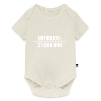 21 Millionen Bitcoins - Wert steigt unendlich - Baby Premium Kurzarmbody - Naturweiß - Vorne