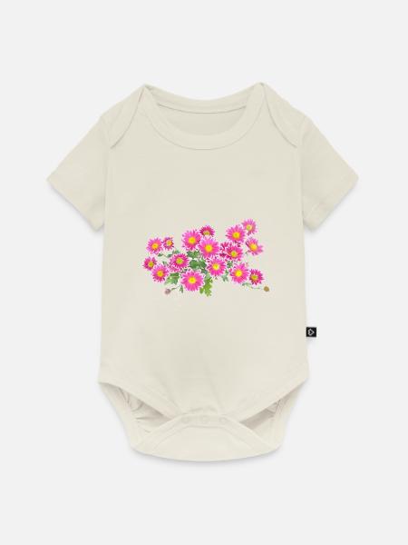 Blumen bunt Geschenk - Baby Premium Kurzarmbody - Naturweiß