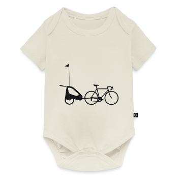 Vélo de route avec remorque poussette - Body à manches courtes Premium Bébé - blanc cassé - Devant
