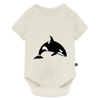 marine animal orca - Baby Premium short-sleeve bodysuit - off white - Front