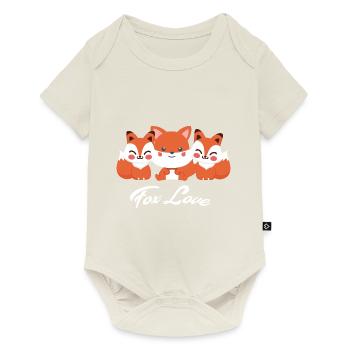 Fuchs - Baby Premium Kurzarmbody - Naturweiß - Vorne