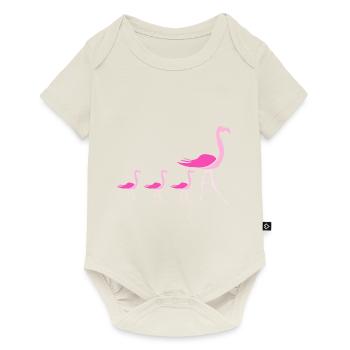 Flamant rose - Body à manches courtes Premium Bébé - blanc cassé - Devant