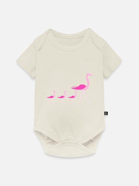 Flamingos Flamingo - Baby Premium Kurzarmbody - Naturweiß