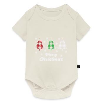 merry christmas Weihnachtsbaum Geschenk - Baby Premium Kurzarmbody - Naturweiß - Vorne