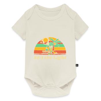 SEA la Lumière Été Citation MotivationNelle Tropical - Body à manches courtes Premium Bébé - blanc cassé - Devant