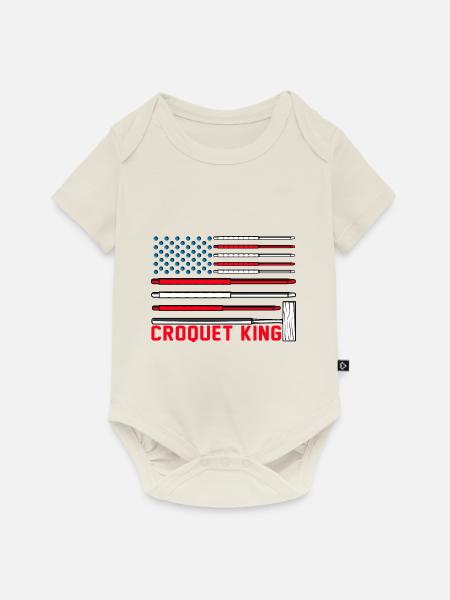 Croquet King - Baby Premium Kurzarmbody - Naturweiß