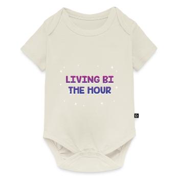Vivre Bi l’heure Bisexuel LGBTQ Bi Pride LGBT - Body à manches courtes Premium Bébé - blanc cassé - Devant