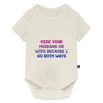 Je vais dans les deux sens Bisexuel LGBTQ Bi Pride Sarcastique - Body à manches courtes Premium Bébé - blanc cassé - Devant