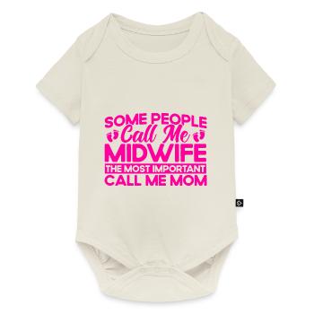 Sage-femme LD Travail Obstétricien Cadeau - Body à manches courtes Premium Bébé - blanc cassé - Devant