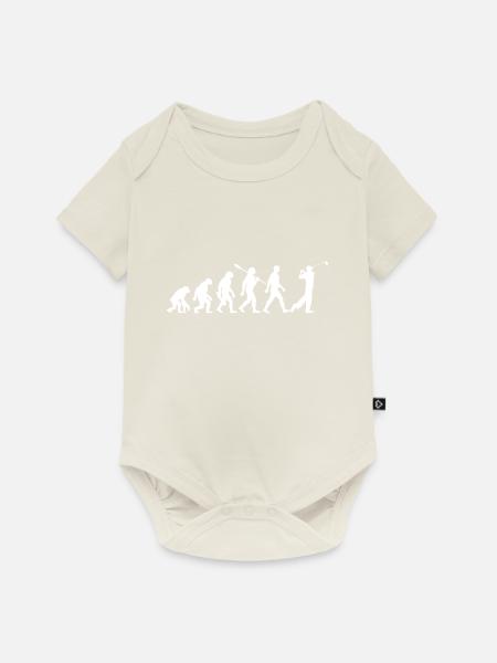 Evolution Golf - Golfspieler - Baby Premium Kurzarmbody - Naturweiß